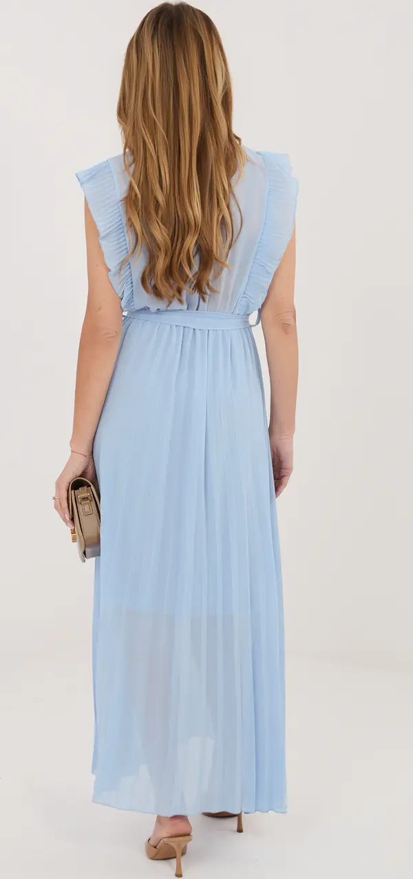 RUE PARIS Светлосиня рокля с припокриващо се деколте