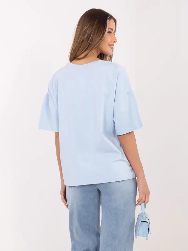 RUE PARIS Светлосиня тениска с голям размер