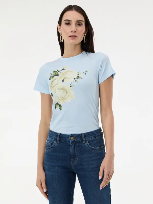 Orsay Светлосиня тениска с щампа ORSAY