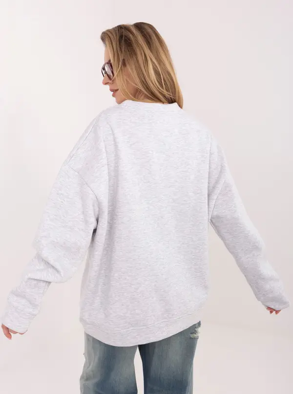 RUE PARIS Светлосив меланж суитшърт