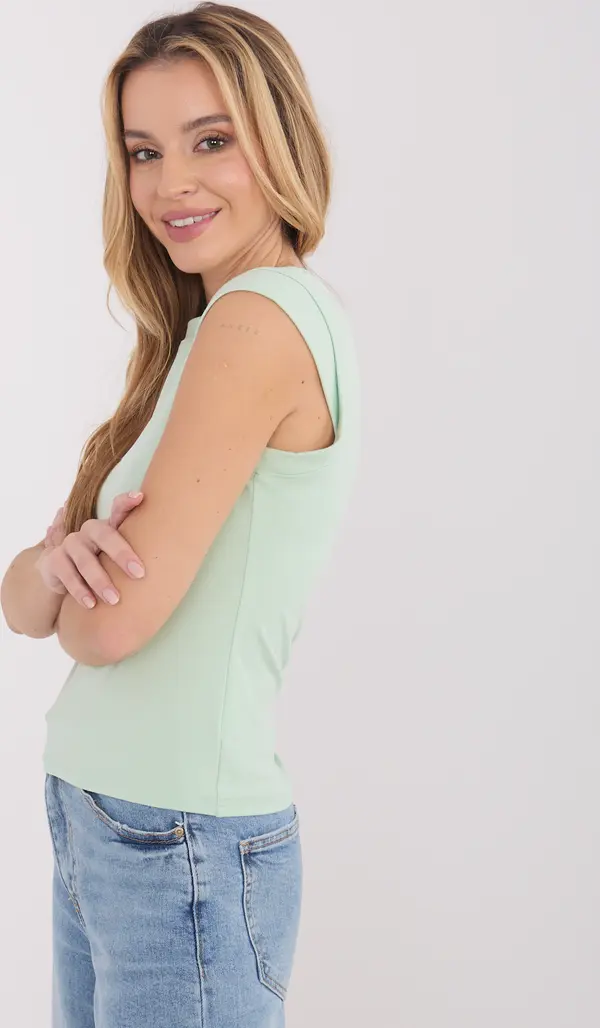 Factory Price Светлозелена блуза с къс ръкав