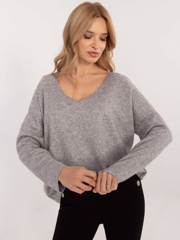 Italy Moda Sweater-DHJ-SW-17690.21-gray