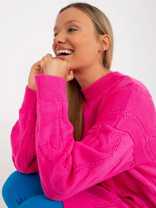 RUE PARIS Sweater-LC-SW-0297.35P-fluo pink
