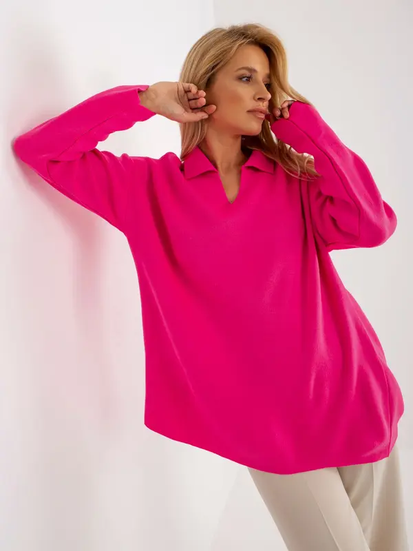 RUE PARIS Sweater-LC-SW-2261.00P-fluo pink