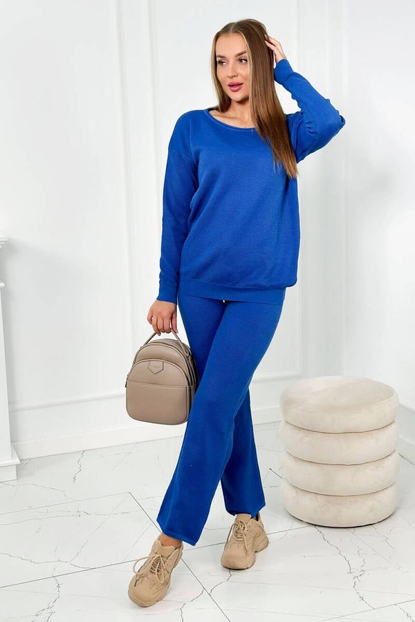 marka niezdefiniowana Sweater set sweatshirt + trousers cornflower blue