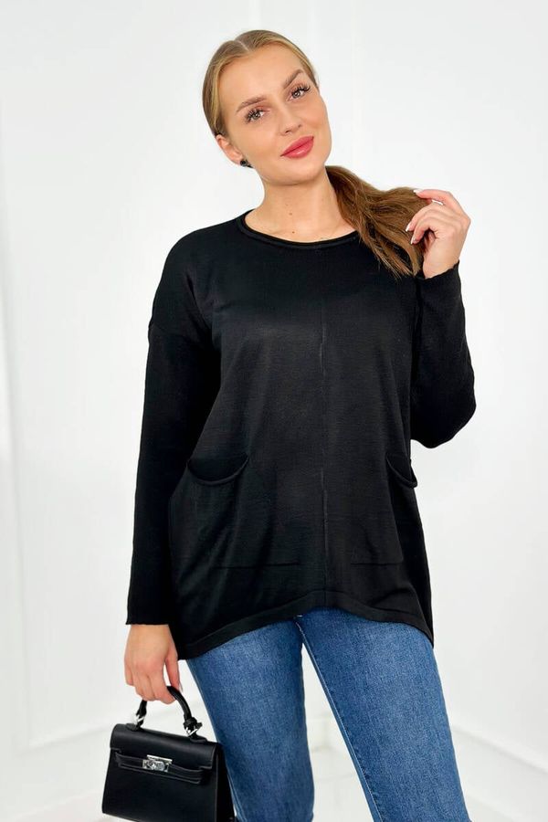 marka niezdefiniowana Sweater with front pockets black