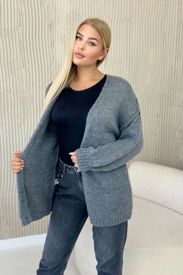 Kesi Włoski Sweater with mohair cardigan graphite