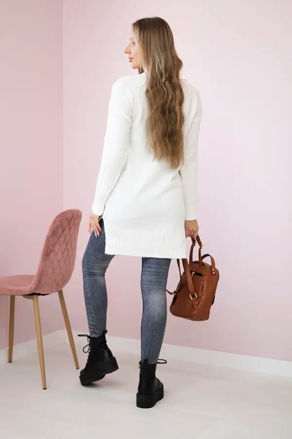 Kesi Sweater with stand-up collar ecru