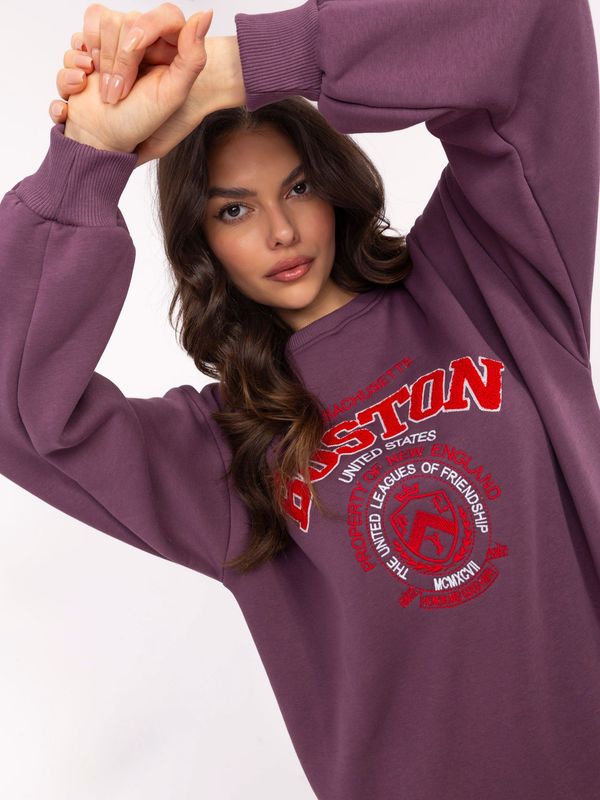 My Red Lips Sweatshirt-EM-BL-617-15.55P-Dark Purple