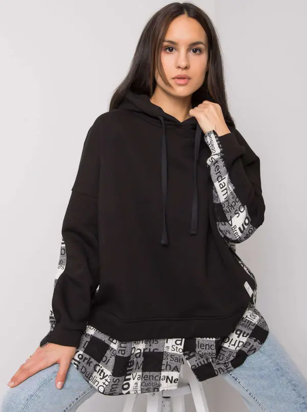 RUE PARIS Sweatshirt-RV-BL-7312.14-black-white