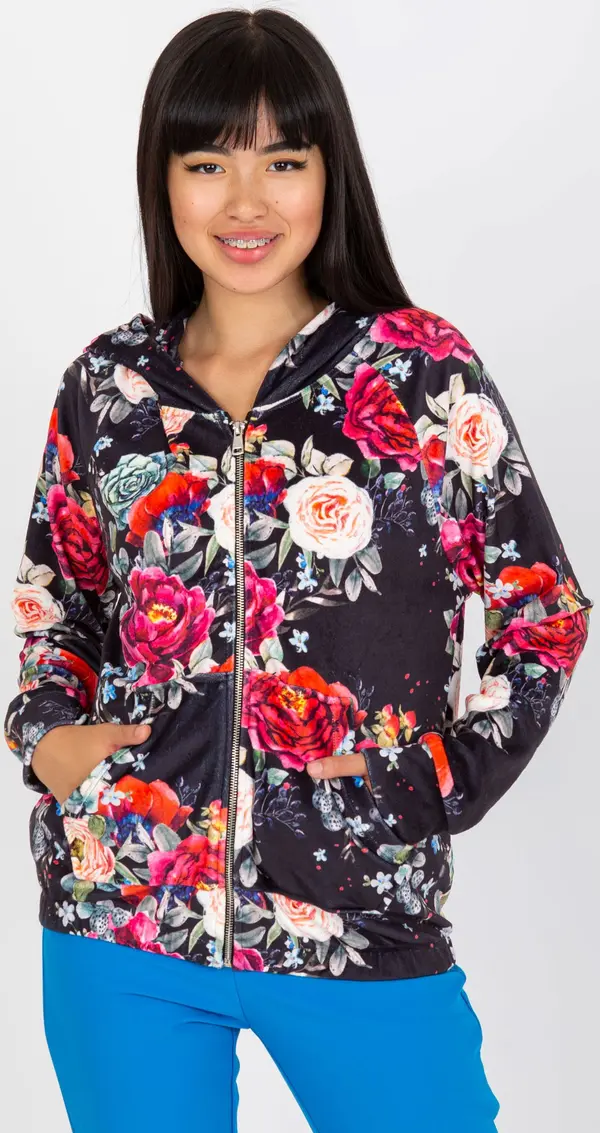 RUE PARIS Sweatshirt-RV-BL-8143.83P-black-red