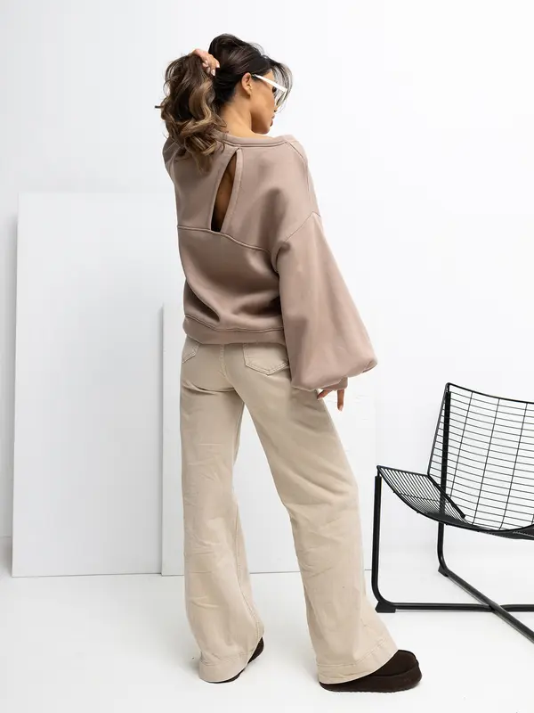 RUE PARIS Sweatshirt-RV-BL-A1040.03-dark beige