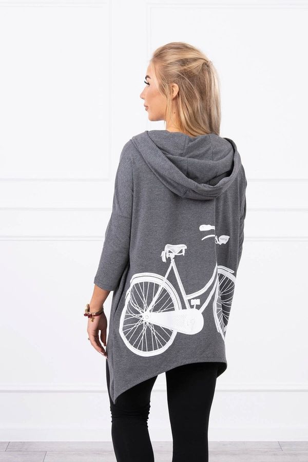 marka niezdefiniowana Sweatshirt with graphite melange cycling print