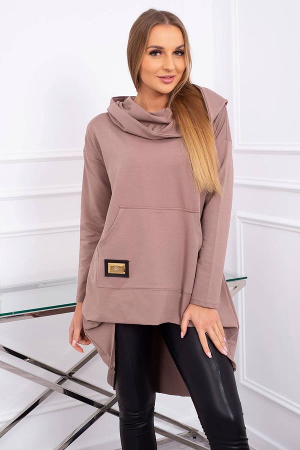 Kesi Sweatshirt with long back and mocha hood