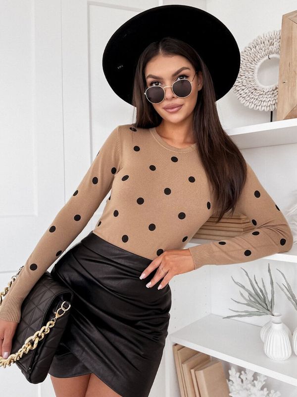 DStreet Sweter damski ATHENA kamelowy Dstreet