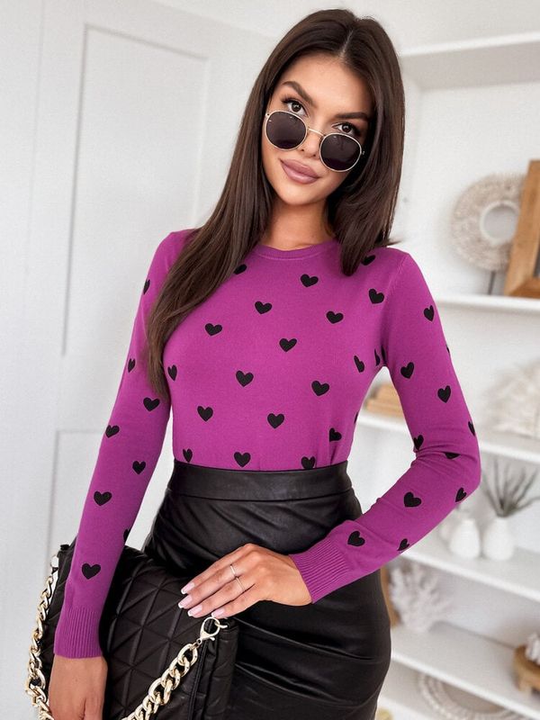 DStreet Sweter damski FREYJA fioletowy Dstreet