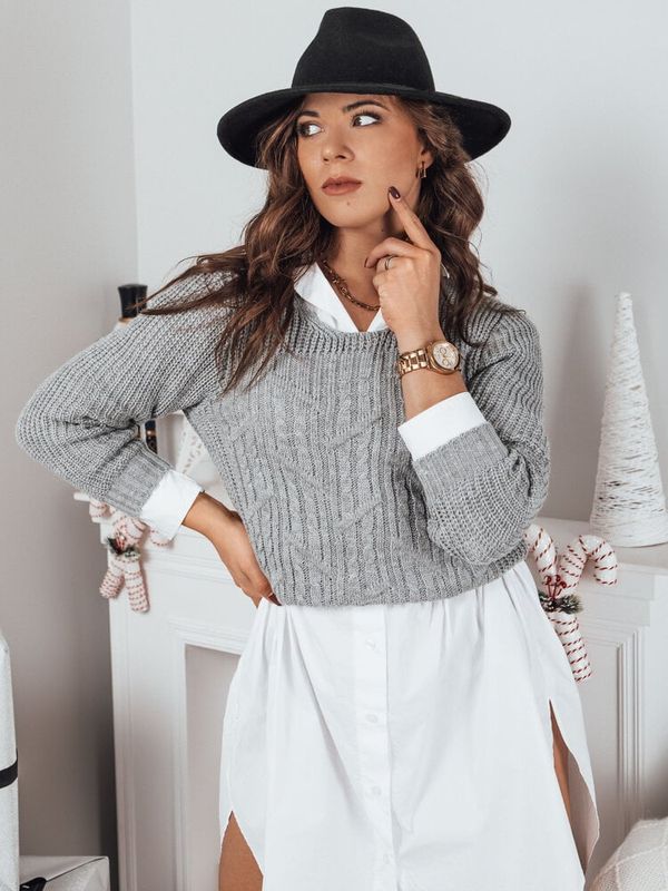 DStreet Sweter damski VALENTIS jasnoszary Dstreet