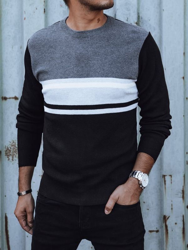 DStreet Sweter męski szaro-czarny Dstreet