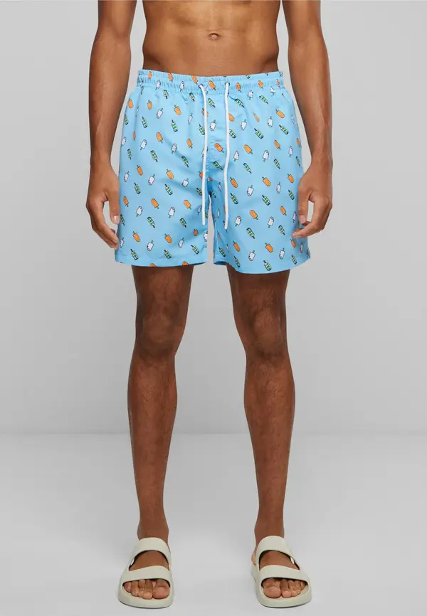 Urban Classics Swimsuit with light blue/ice pattern