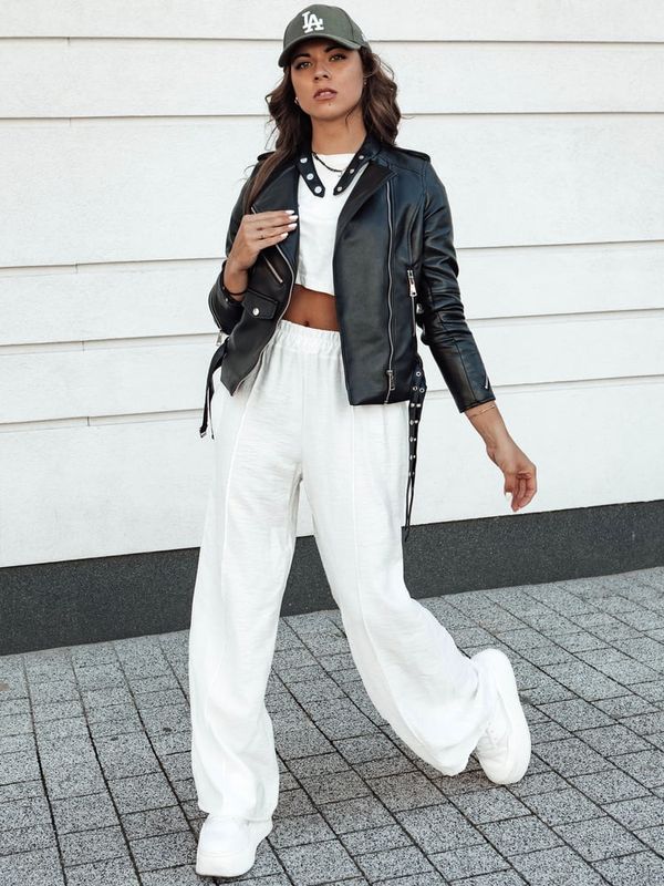 DStreet Szerokie spodnie damskie wide leg GRITAN ecru Dstreet