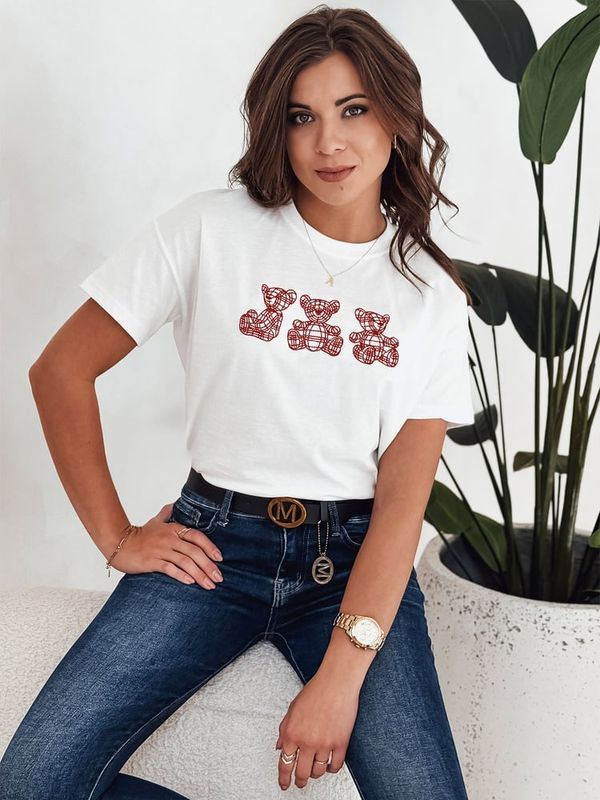 DStreet T-shirt damski GRIZY ecru Dstreet