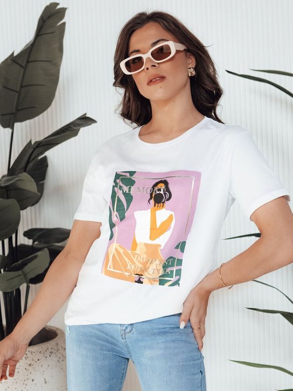 DStreet T-shirt damski MEMORY biały Dstreet