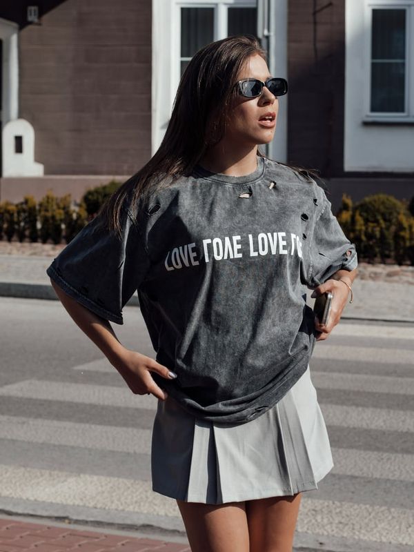 DStreet T-shirt damski z nadrukiem BONGANIR grafitowy Dstreet