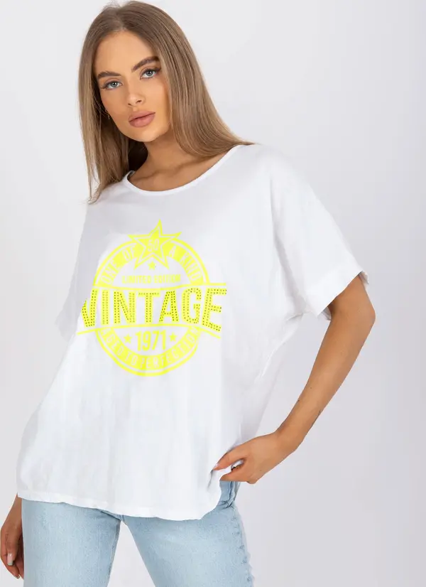Italy Moda T-shirt-DHJ-TS-6860.26X-white-yellow