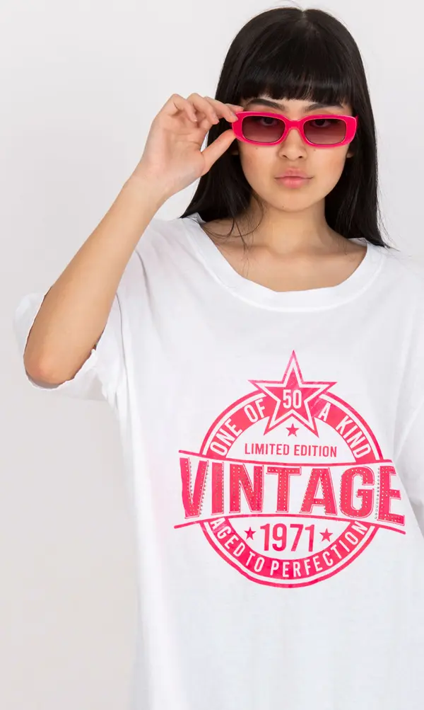 Italy Moda T-shirt-DHJ-TS-6862.24X-white-pink