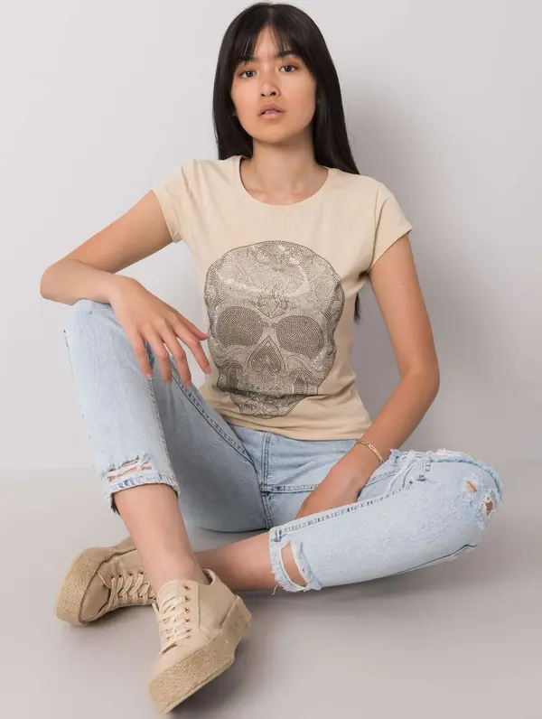 ex moda T-shirt-EM-TS-ES-21-532.18-beige