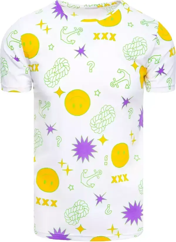 DStreet T-shirt męski z nadrukiem biały Dstreet