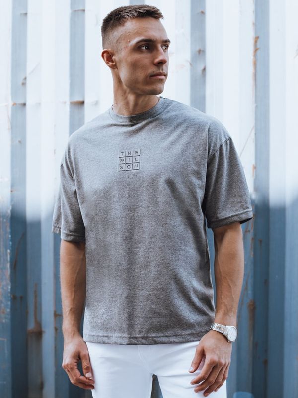 DStreet T-shirt męski z nadrukiem ciemnoszary Dstreet