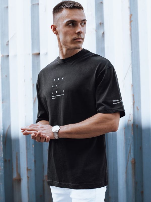 DStreet T-shirt męski z nadrukiem czarny Dstreet