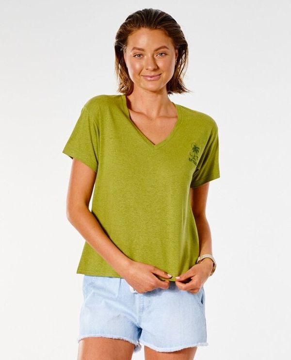 Rip Curl T-Shirt Rip Curl SWC V NECK TEE Green Olive