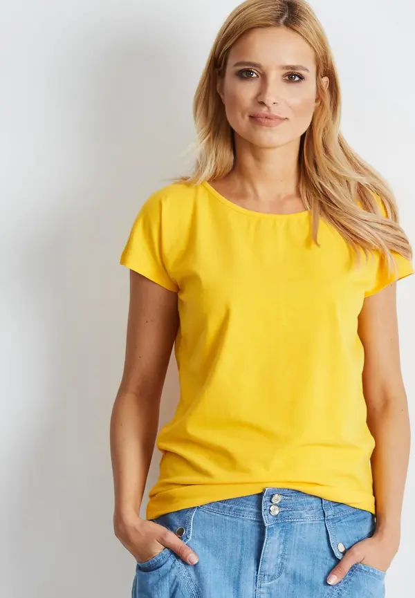 BASIC Feel Good T-shirt-RV-BZ-4622.17-dark yellow