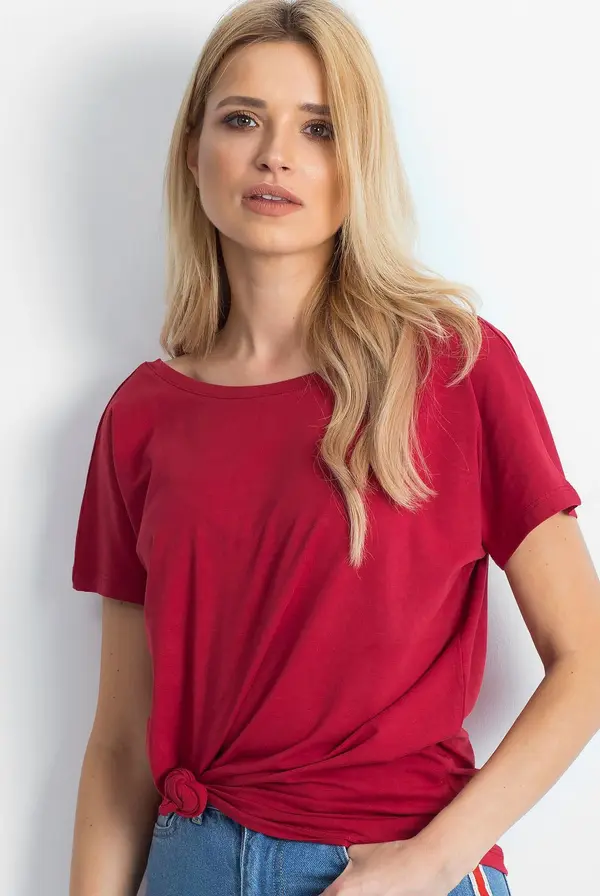BASIC Feel Good T-shirt-RV-TS-4662.04X-burgundy