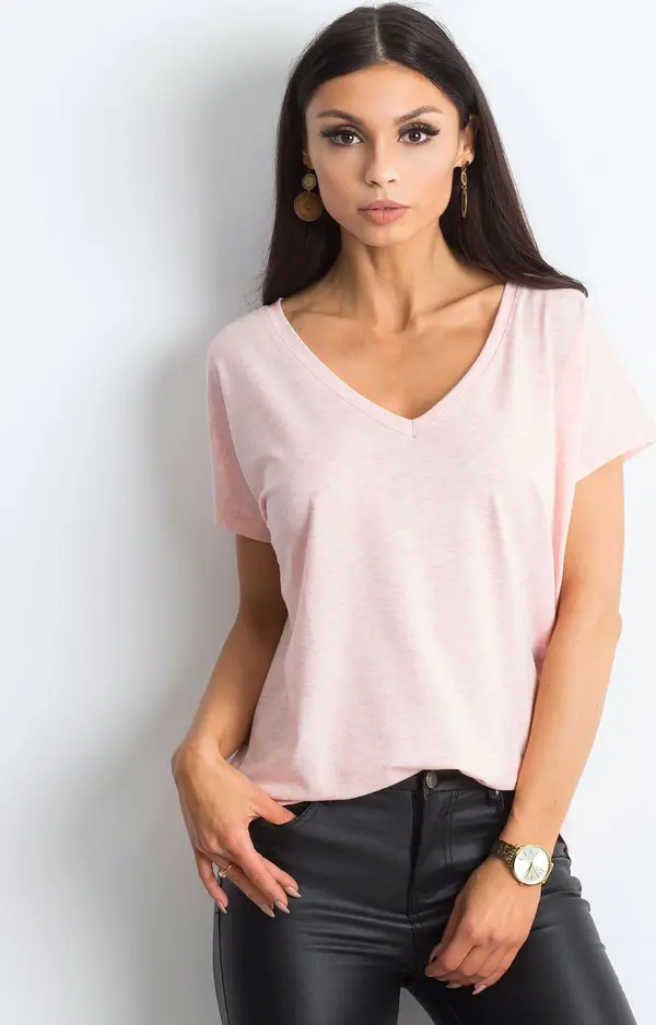 BASIC Feel Good T-shirt-RV-TS-4832.02P-light pink