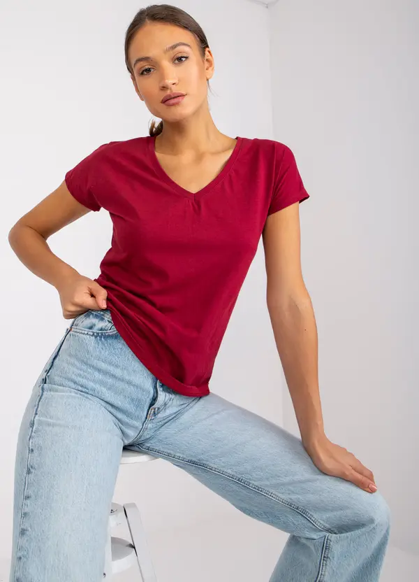 BASIC Feel Good T-shirt-RV-TS-4832.16P-burgundy