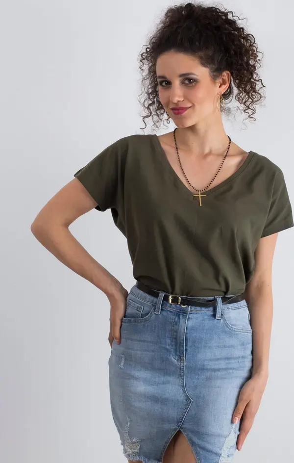 BASIC Feel Good T-shirt-RV-TS-4832.40P-khaki