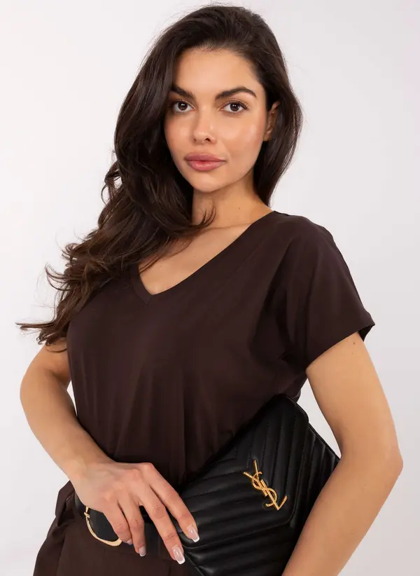 BASIC Feel Good T-shirt-RV-TS-4832.47P-dark brown