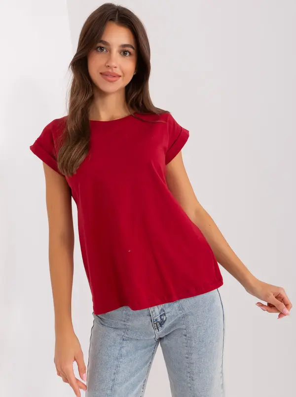 BASIC Feel Good T-shirt-RV-TS-4833.00X-burgundy