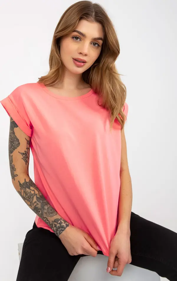 BASIC Feel Good T-shirt-RV-TS-4833.00X-Peach