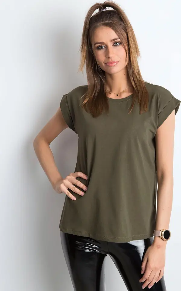 BASIC Feel Good T-shirt-RV-TS-4833.36P-khaki