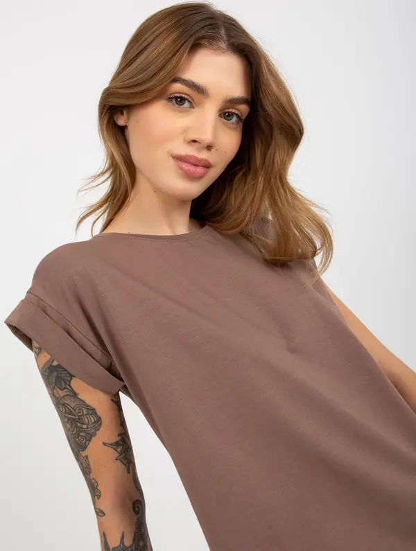 BASIC Feel Good T-shirt-RV-TS-4833.36X-brown