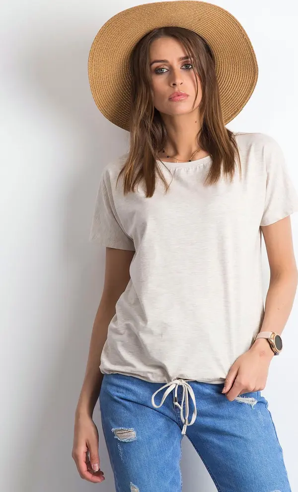 BASIC Feel Good T-shirt-RV-TS-4834.64P-light beige