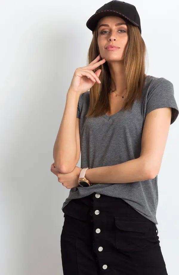 BASIC Feel Good T-shirt-RV-TS-4837.31P-dark grey