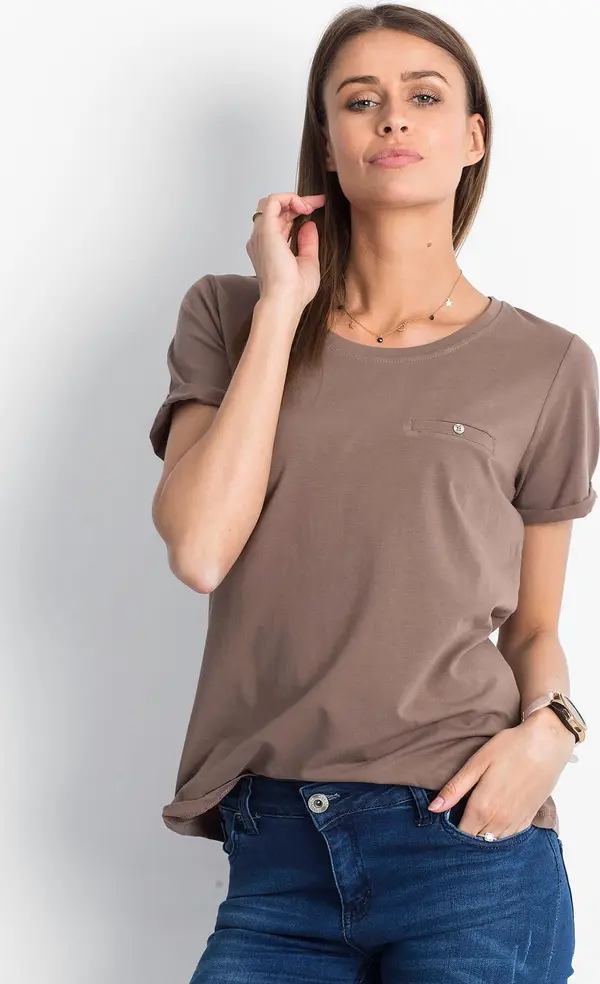 BASIC Feel Good T-shirt-RV-TS-4838.73P-brown
