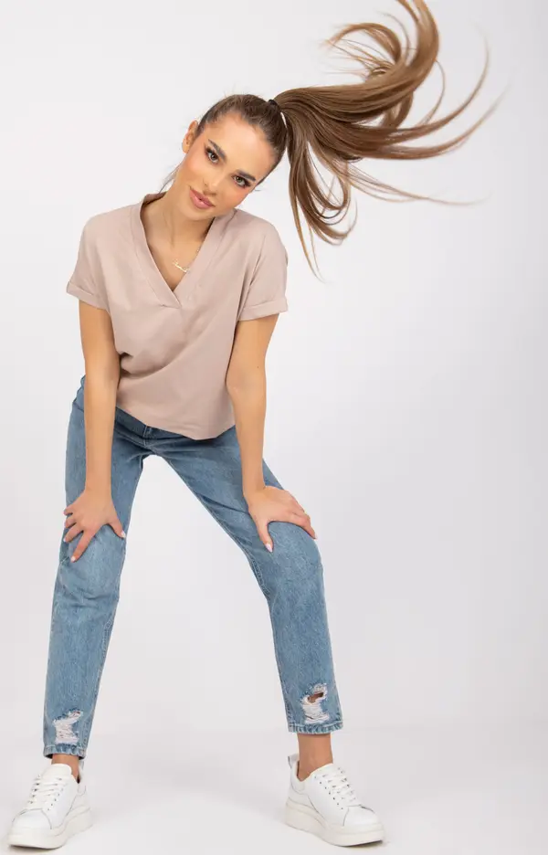 BASIC Feel Good T-shirt-RV-TS-7666.19-beige