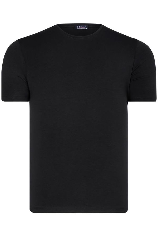 dewberry T8569 DEWBERRY BIKE COLLAR MEN'S T-SHIRT-PLAIN BLACK