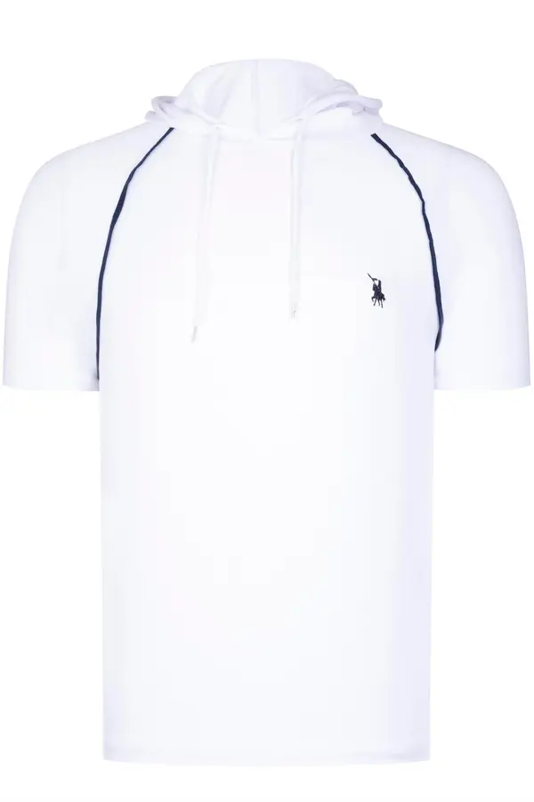 dewberry T8570 МЪЖКА ТЕНИСКА С КАЧУЛКА DEWBERRY-PLAIN WHITE
